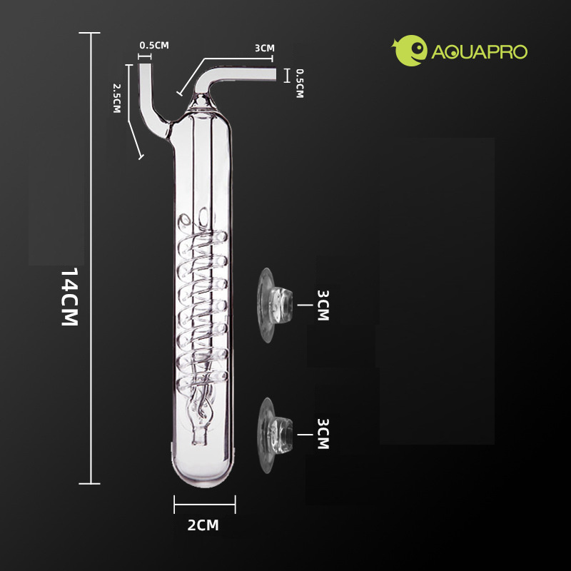 Aquarium Spiral Bubble Recorder Diffuser Glass CO2 Bubble Counter ADA Style Atomizer Water System Fish Tank Plant Pet Products