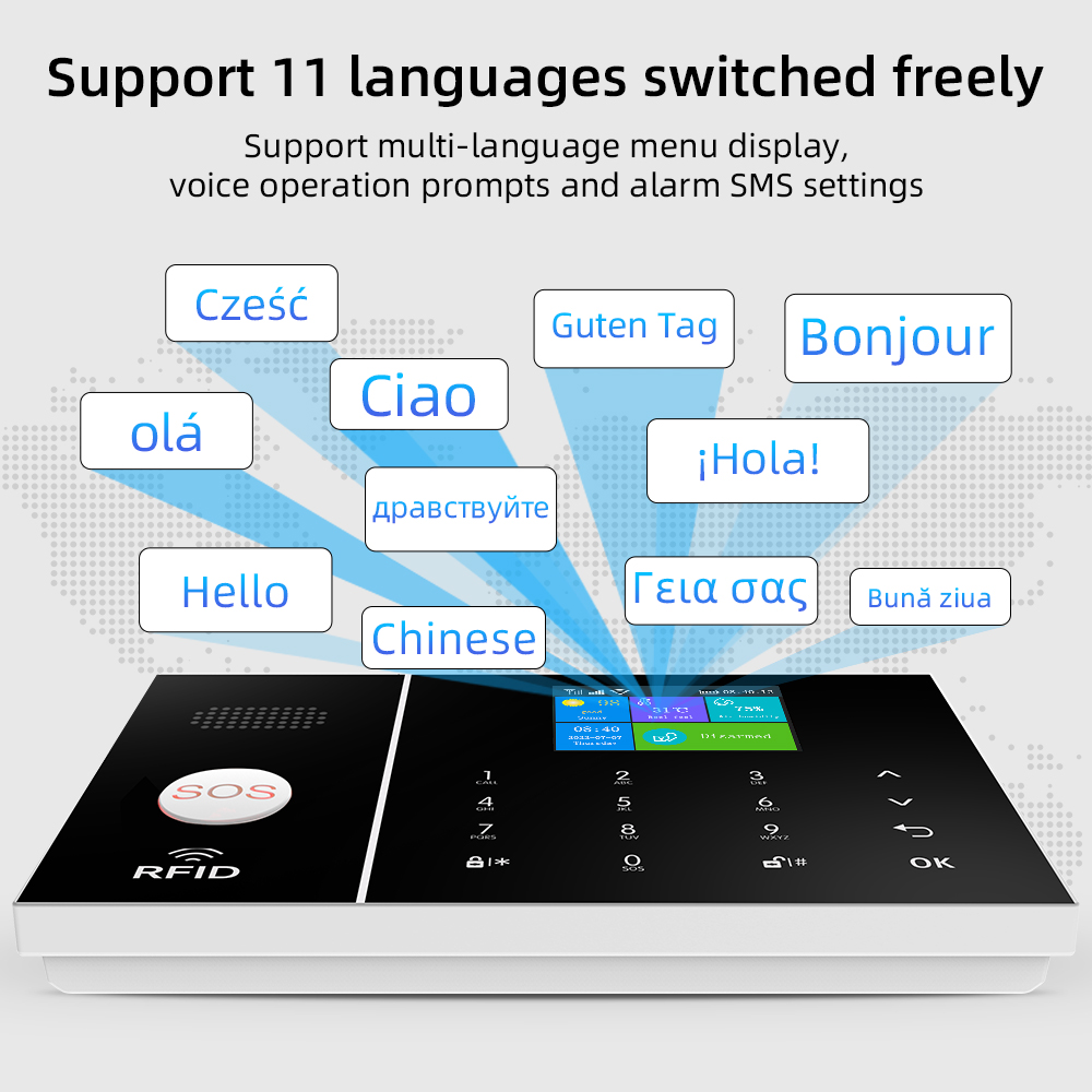 HIVA WiFi Alarm System For Home Security House Office Tuya Smart Life APP Control ith PIR and Window Detector Work With Alexa
