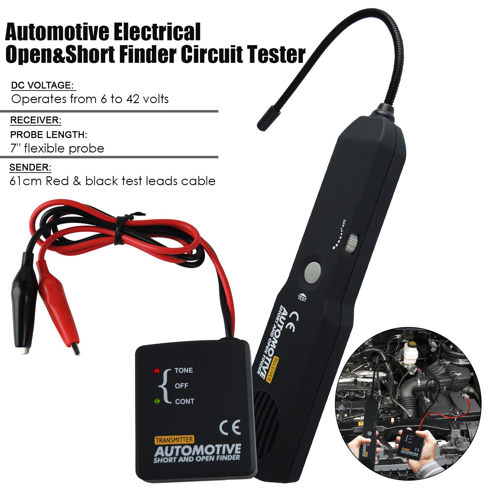 EM415Pro Automotive Electrical Open&Short Finder Circuit Tester DC 6-42V Car Repair Cable Circuit Wire Tracker Diagnostic Tools