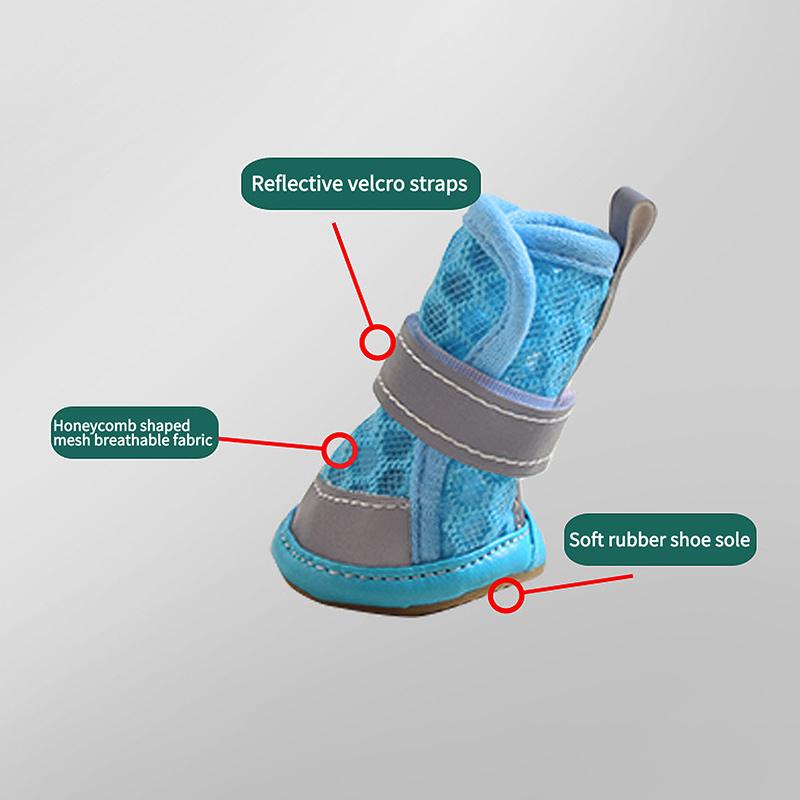 Summer Pet Dog Boots Breathable Mesh Pet Dog Shoes Soft Bottom Anti-slip Dog Booties for Puppy Chihuahua Zapatos Para Perro