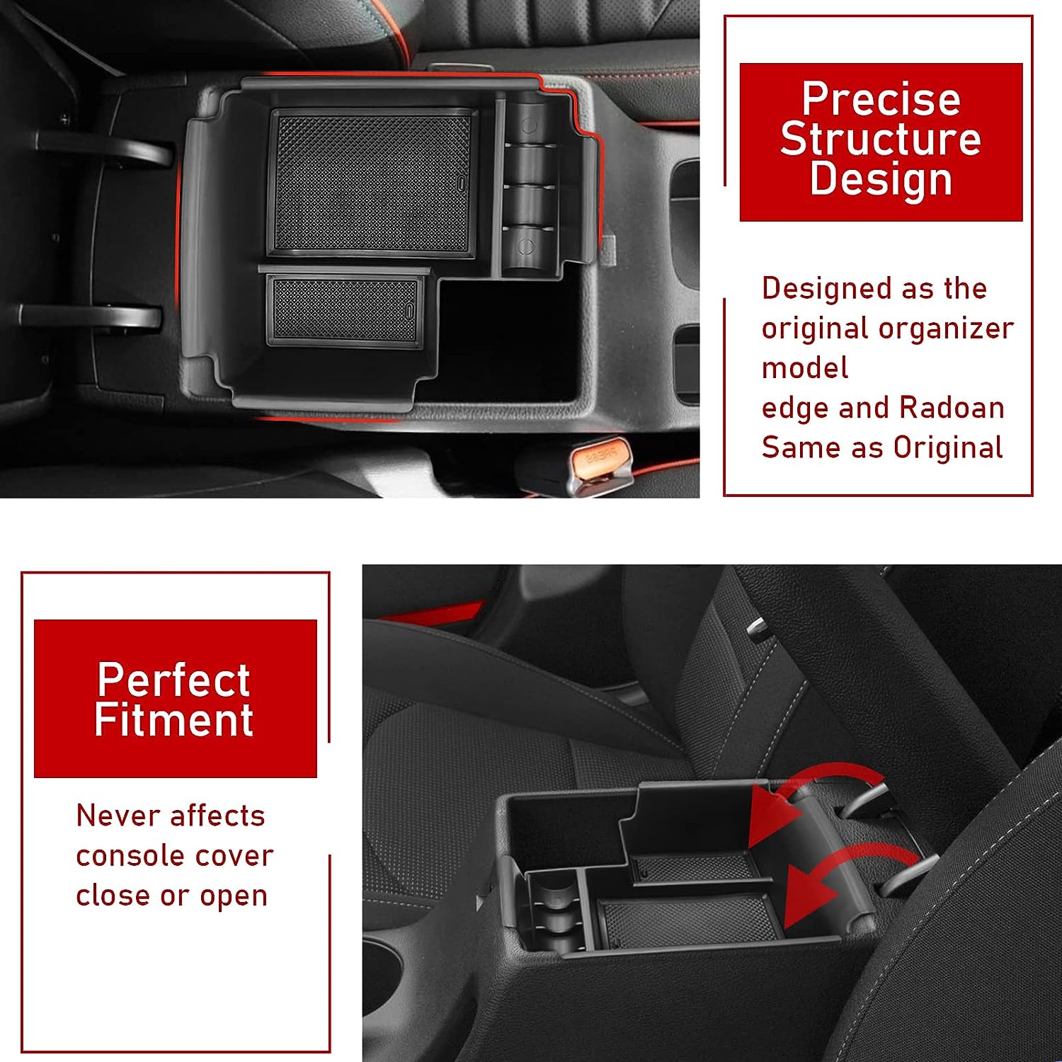 For Kia Forte 2019 2020 2021 2022 2023 Armrest Center Console Organizer Tray Divider Insert Storage Box Car Interior Accessories