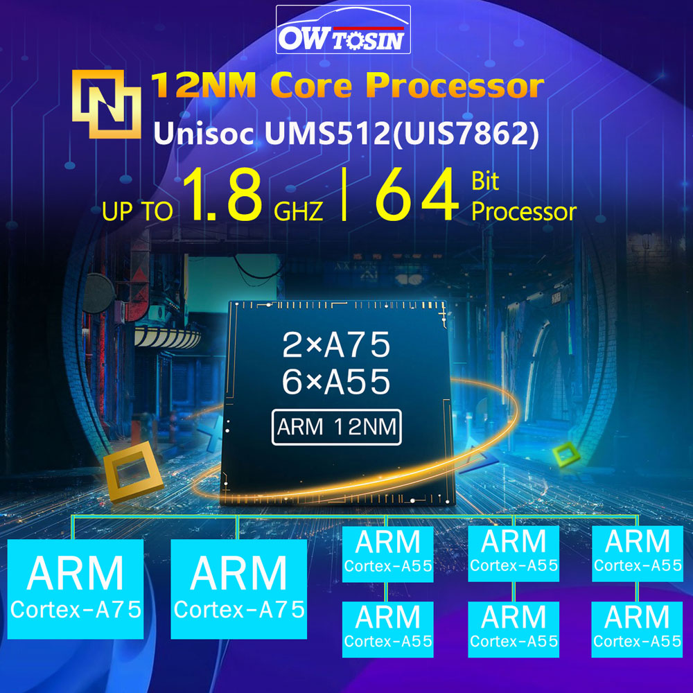 Owtosin Android 12 8Core 8G+256G QLED 2K Car Radio For Skoda Fabia Combi Superb Yeti Octavia Roomster 2006-2015 WiFi GPS CarPlay