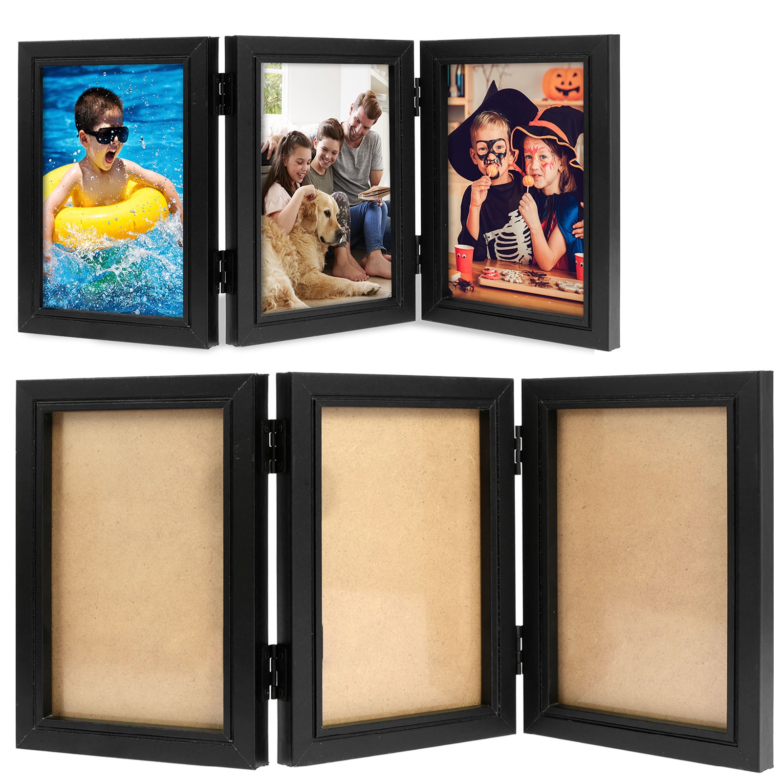 Foldable Hinged Double/Triple Integrated Desktop Album Set 180 Vertical Frame HD Photo Gift Fram H260306