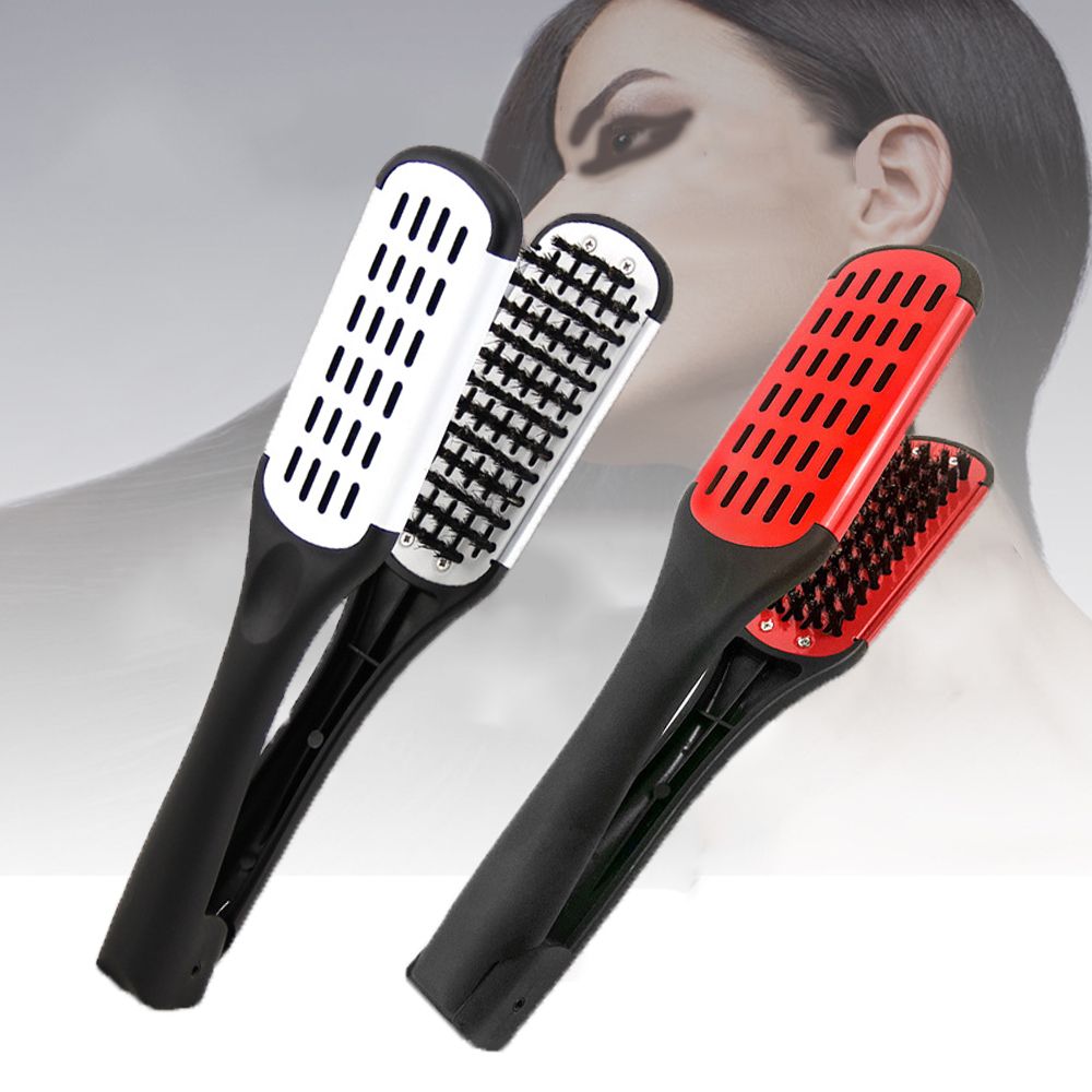 1PC new Hair Straightening Comb Bristle 2025 Double Sided Hair Brush Multifunctional Straightening Irons Hair Brush Clamp Styling Tool
