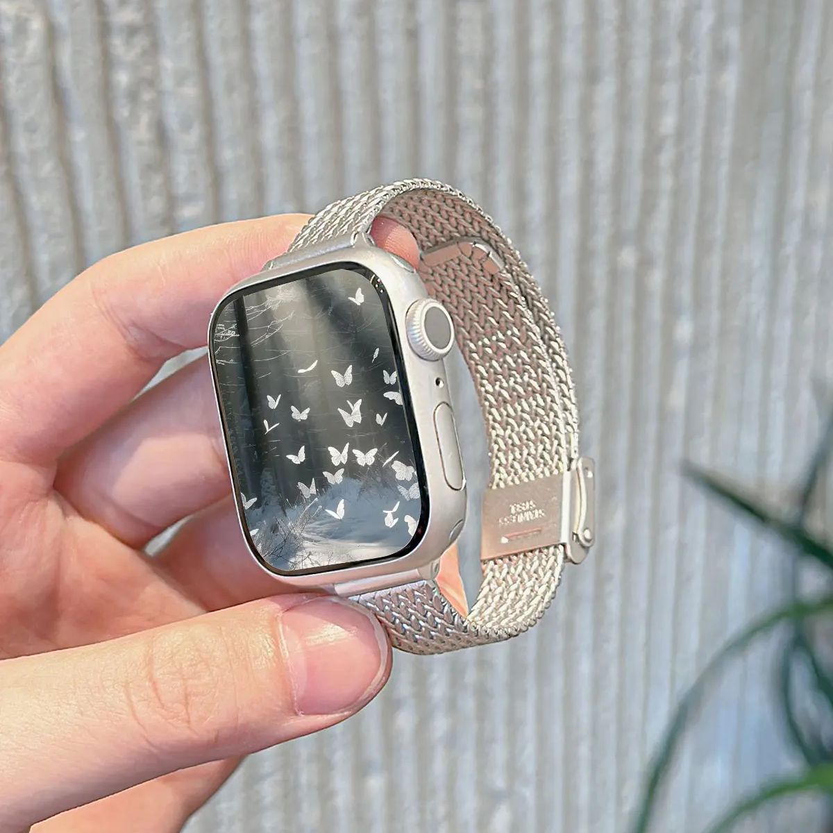 Stainless Steel Loop Band For Apple Watch 9 8 7 41mm 45mm Correa Slim Women Strap For iwatch Ultra SE 6 5 4 40 44mm 38mm 42mm