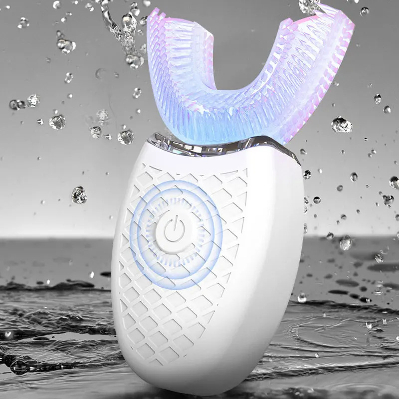 U-Type Toothbrush 360 Degrees Intelligent Silicon Head Sonic Electric Toothbrush Automatic USB Charge Waterproof Toothbrush i240621