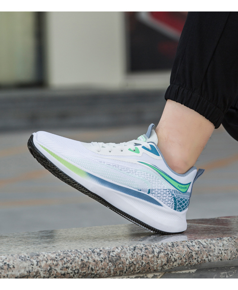 Men's 2024 Spring New Breathable Thin Mesh Flyweave Sports Running Shoes Casual