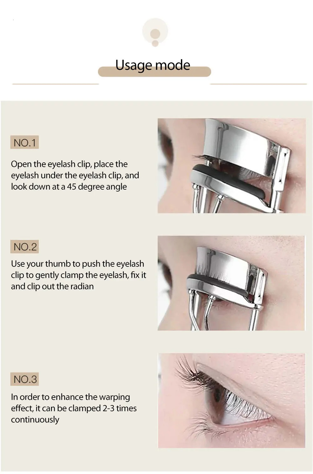 1PC Eyelash Curler Professional Eyes Makeup Beauty Tools Lash Nature Curl Style Cute Eyelash Width Handle Curl Lashed Curlers i240621