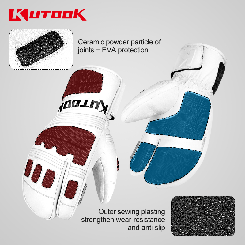 KUTOOK Winter Ski Gloves Waterproof Snowboard Mittens Women Men Snowmobile Snow Borad Gloves Thermal Sport Skiing Gloves GS515