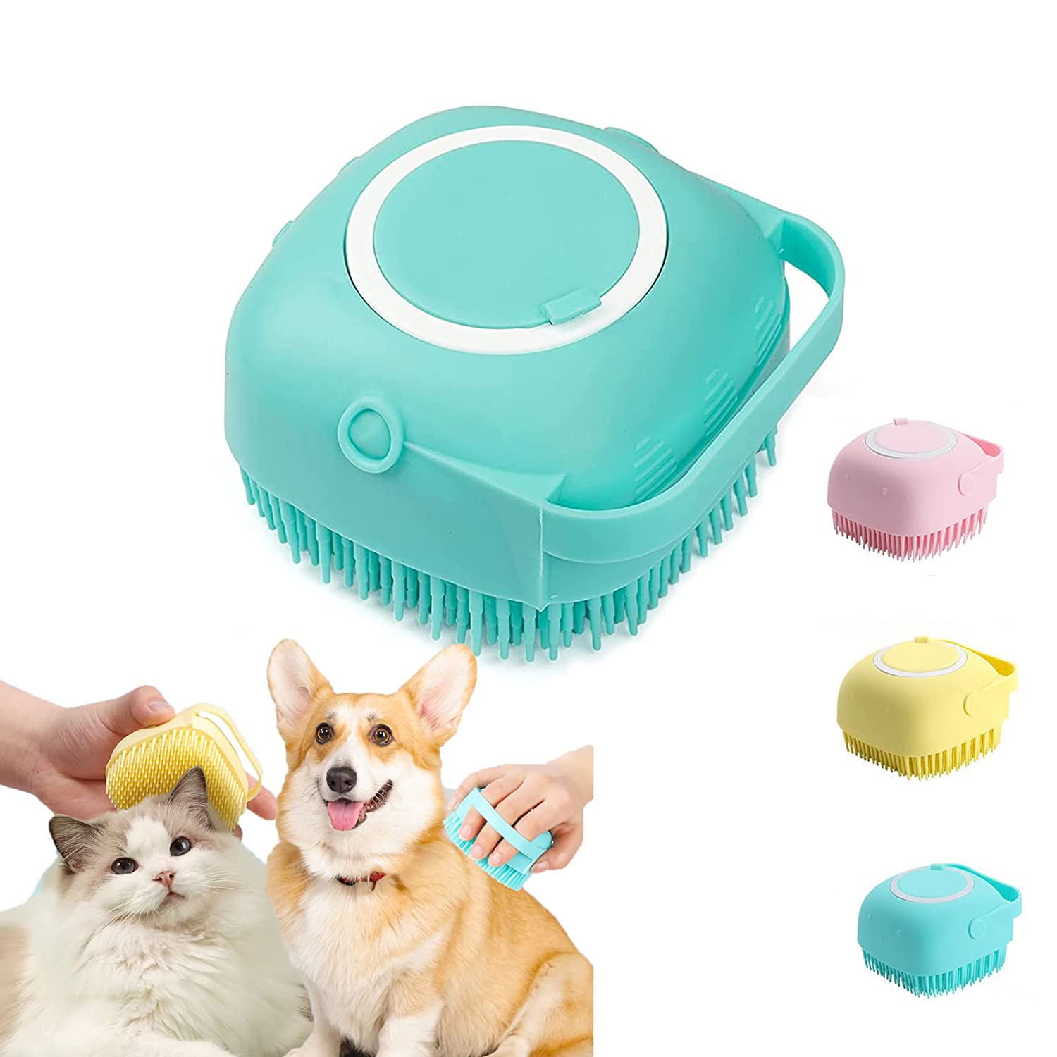 2024 New Arrival Shopee Manufacturer Soft Silicone Pet Grooming Bath Brush Dog Washing Brush