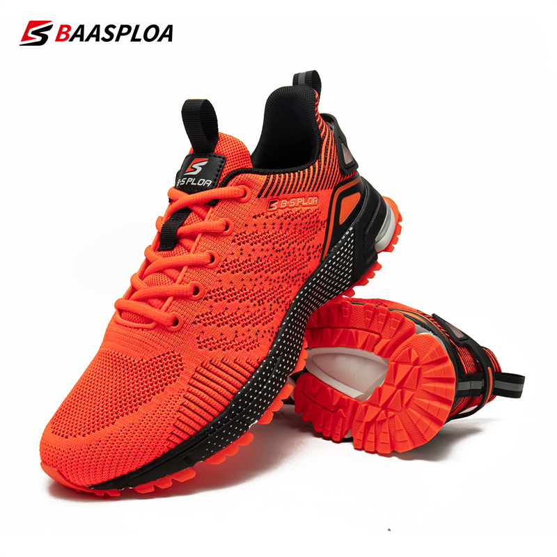 Baasploa Men Training Shoes Running Shoes Breathable Lightweight Sneakers Non-Slip Track Tennis Walking Sport Shoe