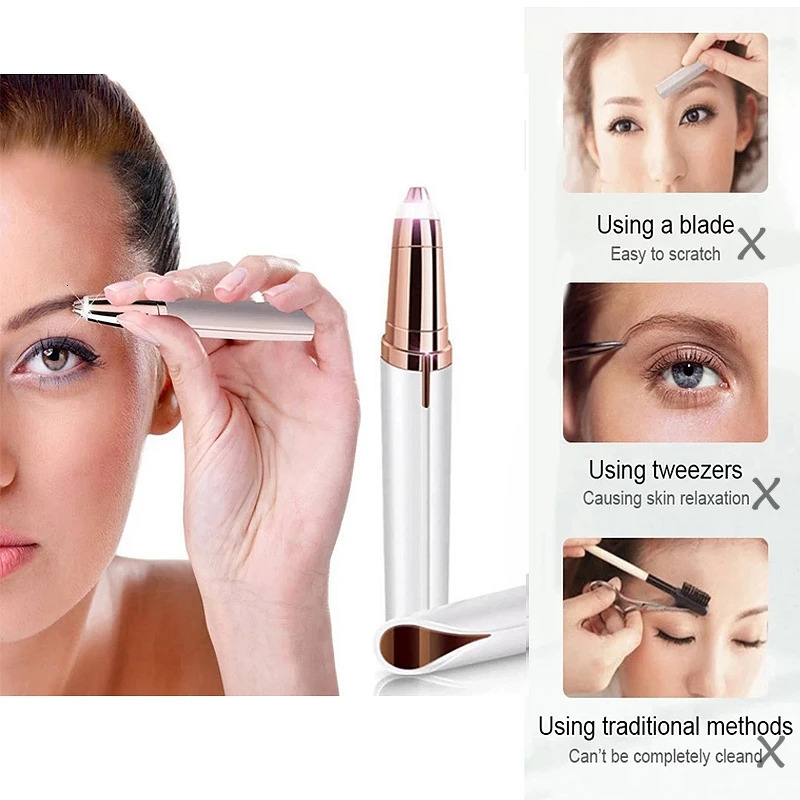 USB Electric Eyebrow Trimmer Painless Eye Brow Epilator Mini Shaver Razors Portable Nose Hair Remover Depilator Make Tool i240621
