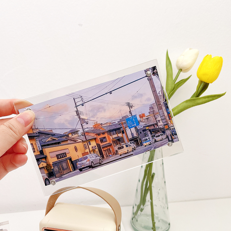 Transparent Acrylic Frames Photos Picture Double Sided Photo Frame Kpop Photocard Holder Album Poster Tag Display H260306