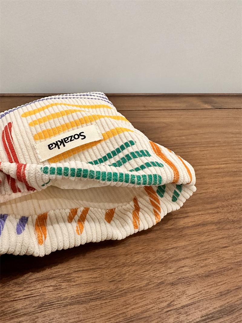 Small Corduroy Coin Purse Key Earphone Drawstring Storage Bag Women Girls Jewelry Lipstick Cosmetic Tote Rope Pouch String Bags