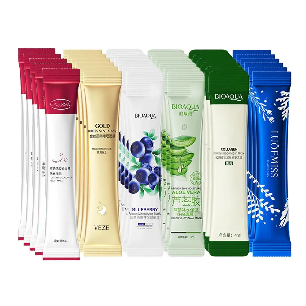 30pcs BIOAQUA Collagen Sleeping Masks Moisturizing Anti-wrinkle Nourishing Sleeping Face Mask No-wash Masks for Face 240621