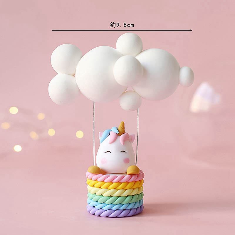 Rainbow Unicorn Cake Topper Birthday Cake Ornament Girl Unicorn Baby Shower 1st Birthday Party Kid Cake Dessert Christening Gift