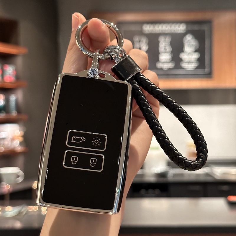 Key Fob Cover with Keychain Lanyard for Renault Captur, Koleos, Kadjar, Arkana, Megane, Dacia Duster, Sandero, Stepway