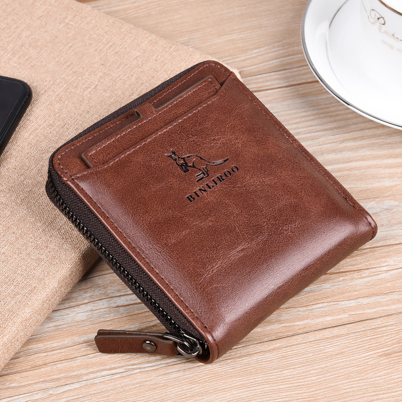 Luxury Designer Genuine Leather Men's Wallets RFID Card Holder Men Wallet Zipper Coin Purse for Male Cardholder Billfold