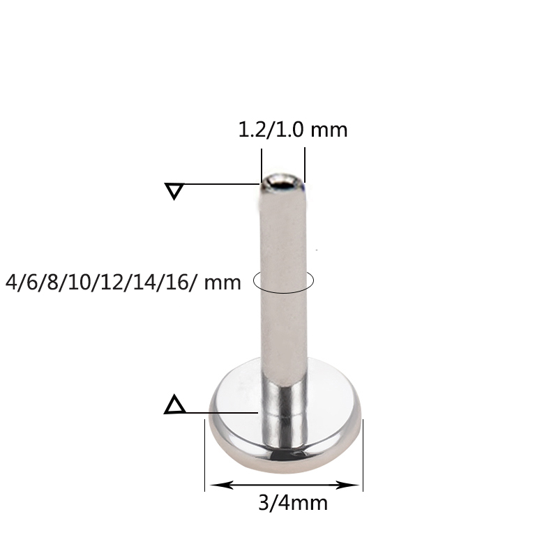 10PCS G23 Titanium internal thread PIERC Jewelry Part Replacement Accessories Labret Stud Ear Lip Nipple Tongue Piercing 16G 18G
