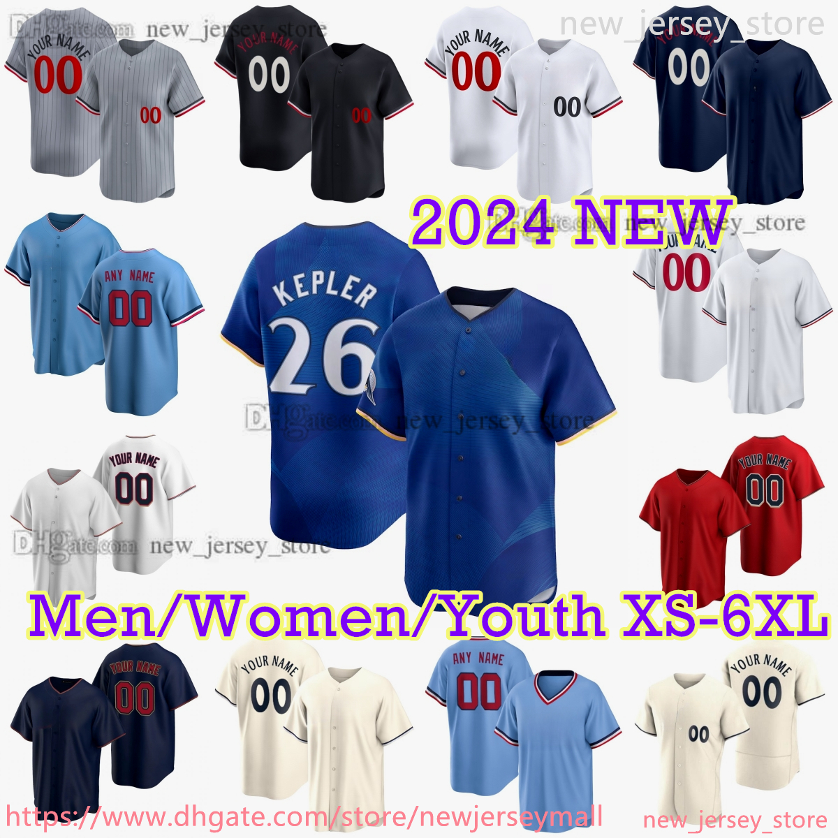 Custom XS-6XL 2024 City Connect Baseball Jersey 4 Carlos Correa 25 Byron Buxton Max Kepler Royce Lewis Jhoan Duran Joe Ryan Stitched Alex Kirilloff Luis Arraez Jerseys