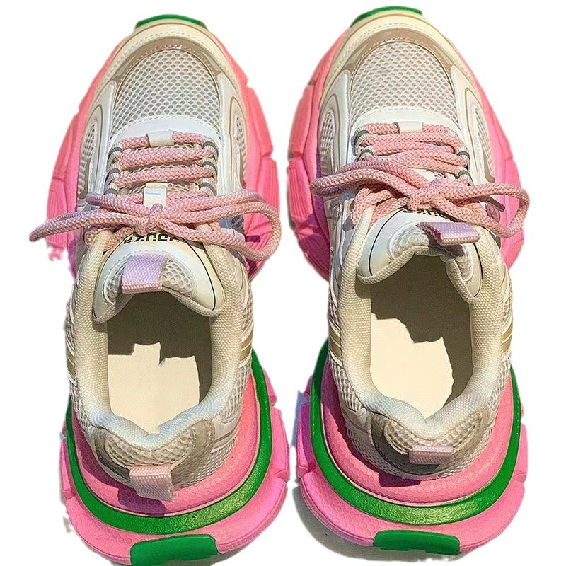 China-Chic thick soled dad shoes women's 2023 autumn new Korean version ins fashionable breathable mesh versatile casual sneakers
