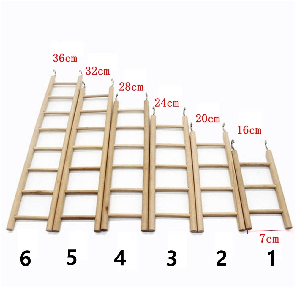 Wooden Ladder Swing Scratcher Climbing Ladder Hamsters Parrot Toys Pet Supplies