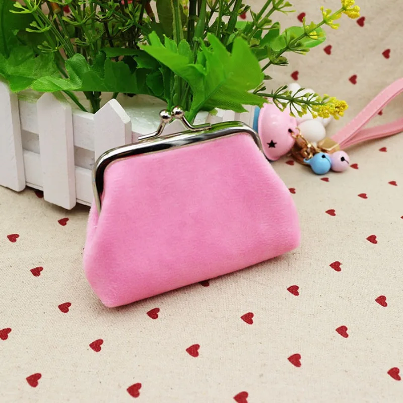 2023 New women Purse Plush/Oil Wax Leather 4 Inch Buckle Mini Wallet Coin Lipstick Storage Bag Ladies ClutchBag