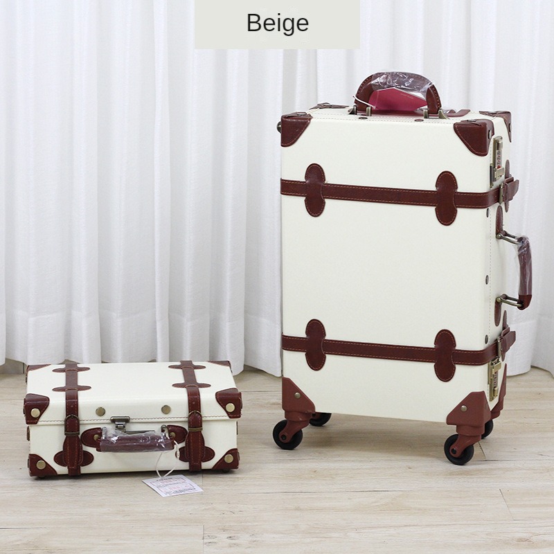 British Classic Retro Lage Trolley Case Universal Wheel Boarding Bag Leather Travel Suitcase Set Note SKU single suitcase 695f 4