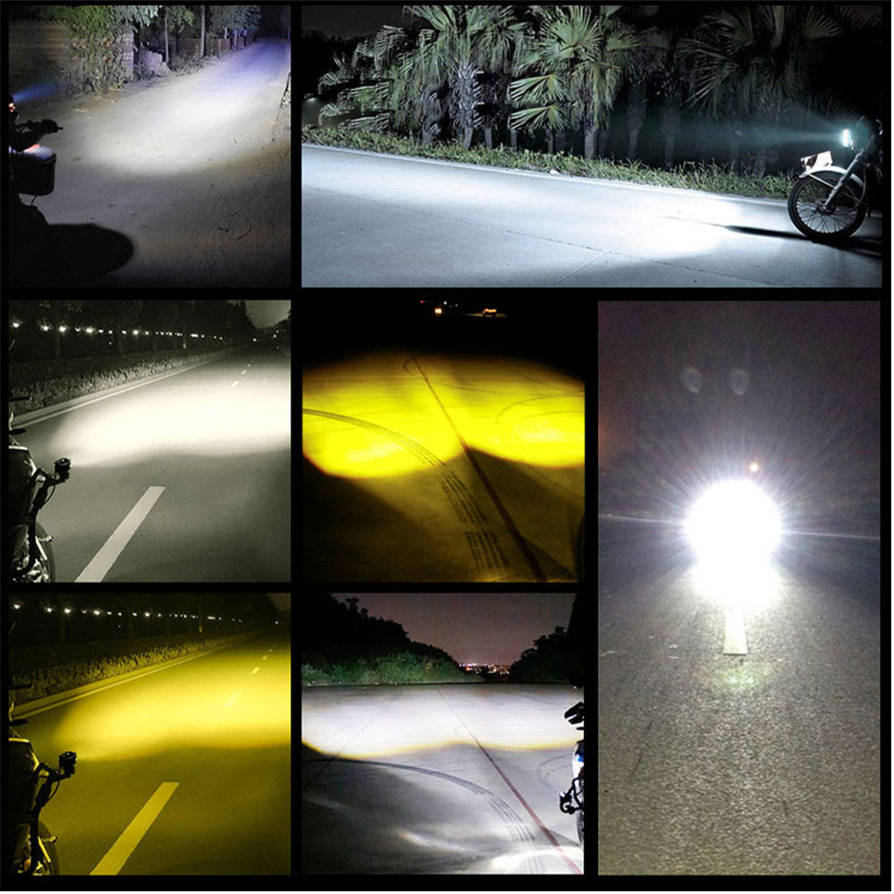 20W Car Motorcycle LED HeadLight Dual Color Spotlights Work Spot Lamp Truck SUV Driving Fog Lamp Headlamp Accessorie 12V 24V