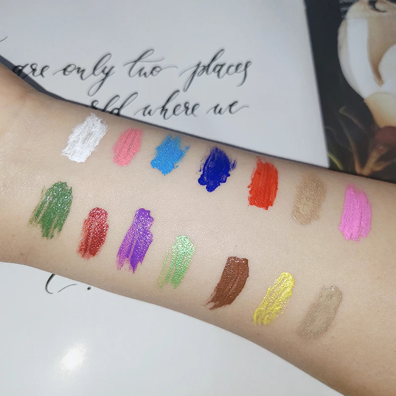 White eye black color eye cream red pink green blue purple brown yellow waterproof durable stain free role play makeup 240703