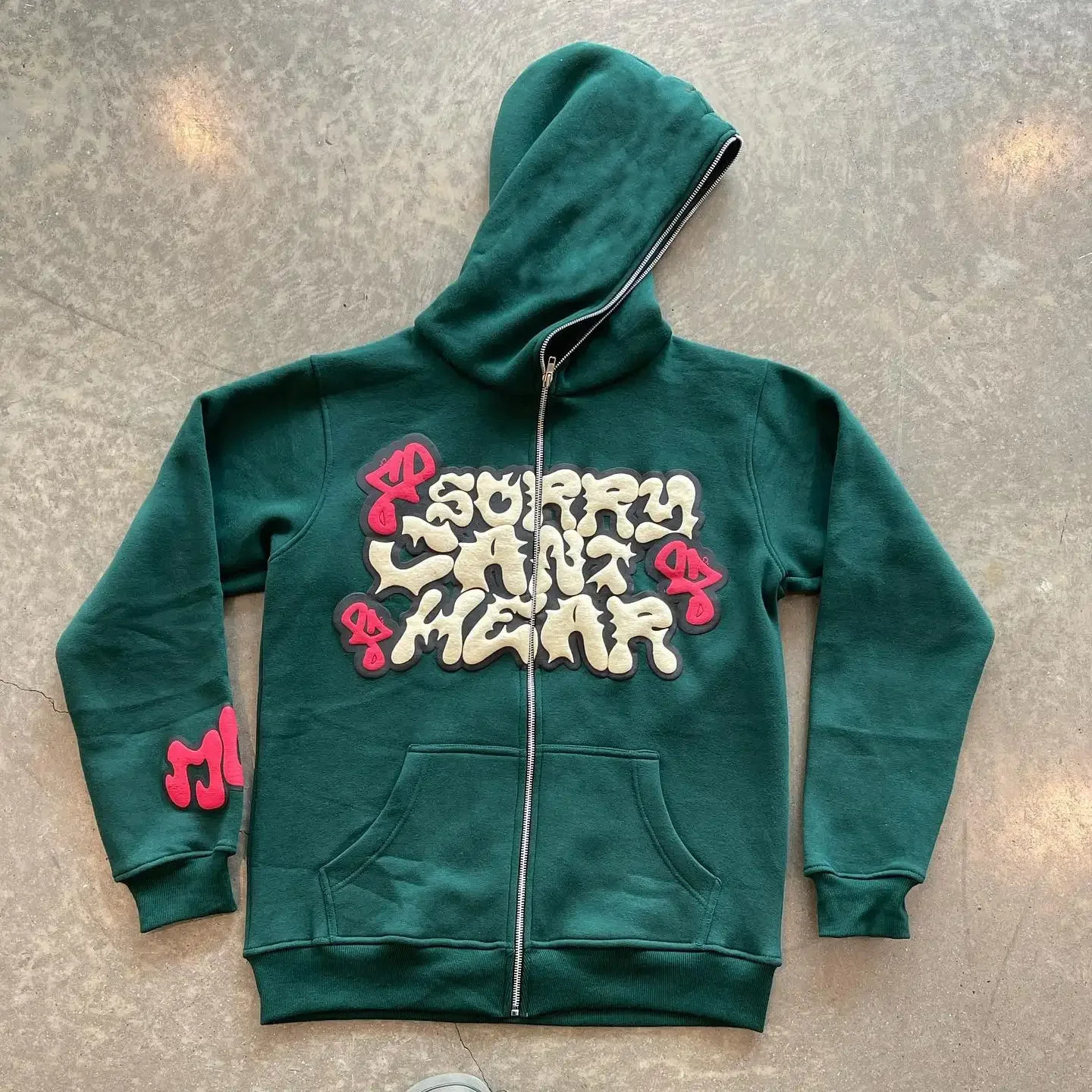 Y2K Zip Up Hoodie Sweatshirt Men Women Harajuku Hip Hop 3D Letter Print Oversized Fashion Casual Gothic Jacket Coats 240619