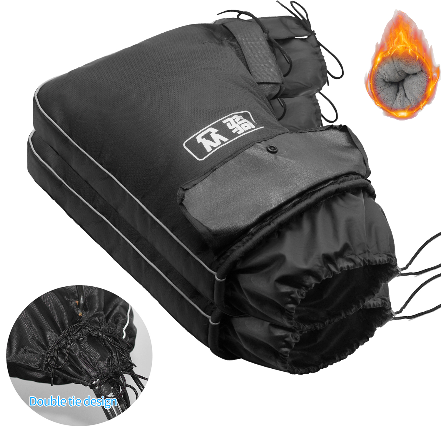 Motorcycle Handlebar Muffs - Waterproof Thick u0026 Warm Grip Covers for Winter Riding S25118