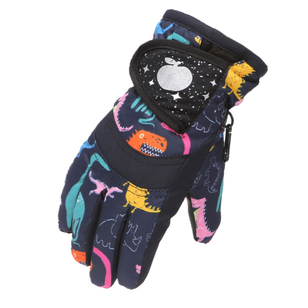 Thicken Ski 1 Pair Children Gloves Ski Clothing Non-slip Warm Full Finger Mittens Thermal Unisex Snow Mittens Ski smile