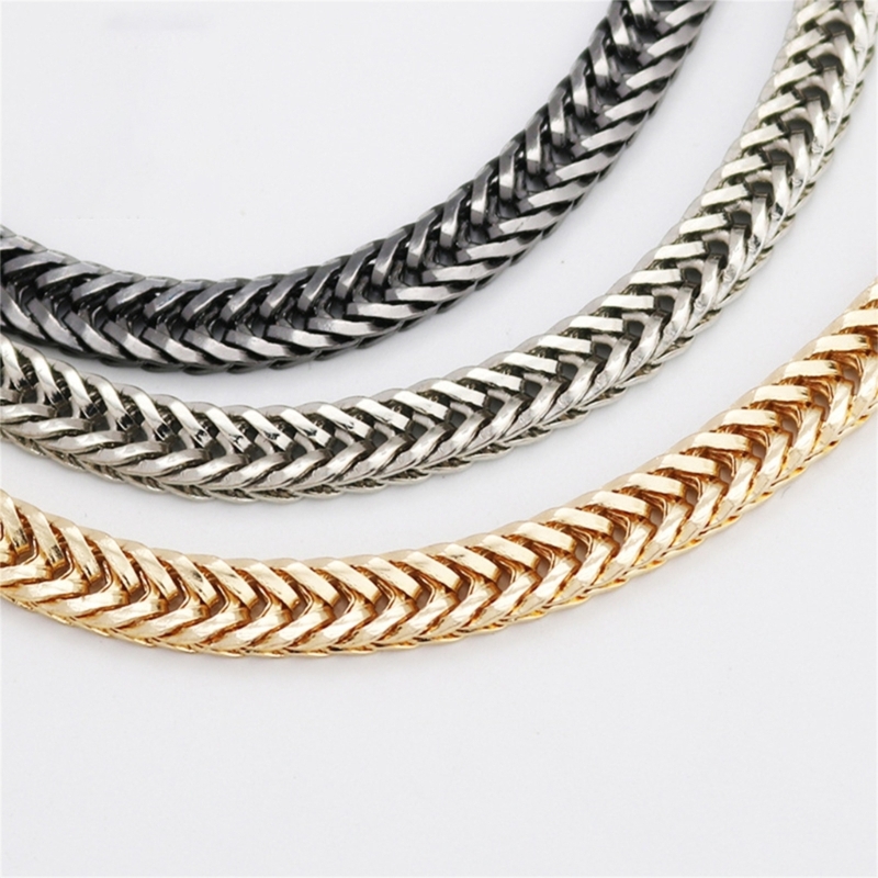 40cm/100cm/120cm Snake Bone Gold/Sier/Black Replacement Metal Shoulder Strap Crossbody Chain Bag Accessory fb8a