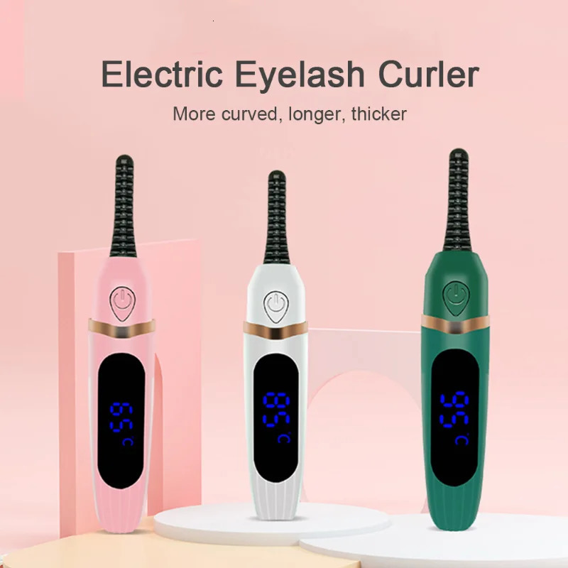 Electric Eyelash Curler 3 Gear Makeup Lashes Curling Tool Digital Display Portable Styling Make Up Eyelashes Curl Supply i240621