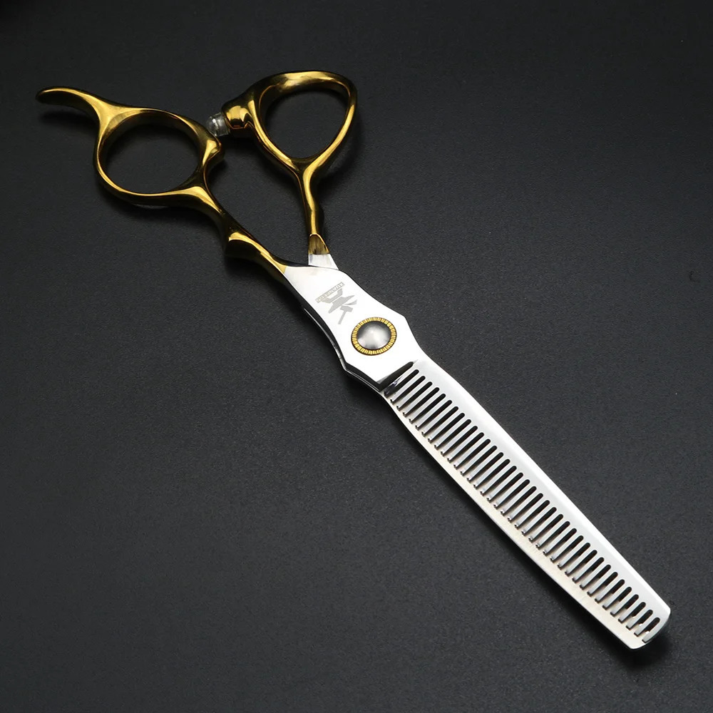 XUANFENG Gold Handle Professional Hair Scissors 6.5 440C Steel Barber Cutting Scissors and thinning Scissors 240621