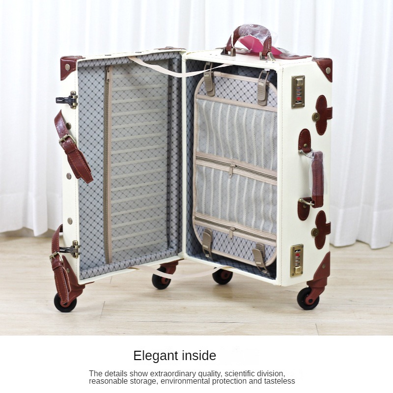 British Classic Retro Lage Trolley Case Universal Wheel Boarding Bag Leather Travel Suitcase Set Note SKU single suitcase 695f 4