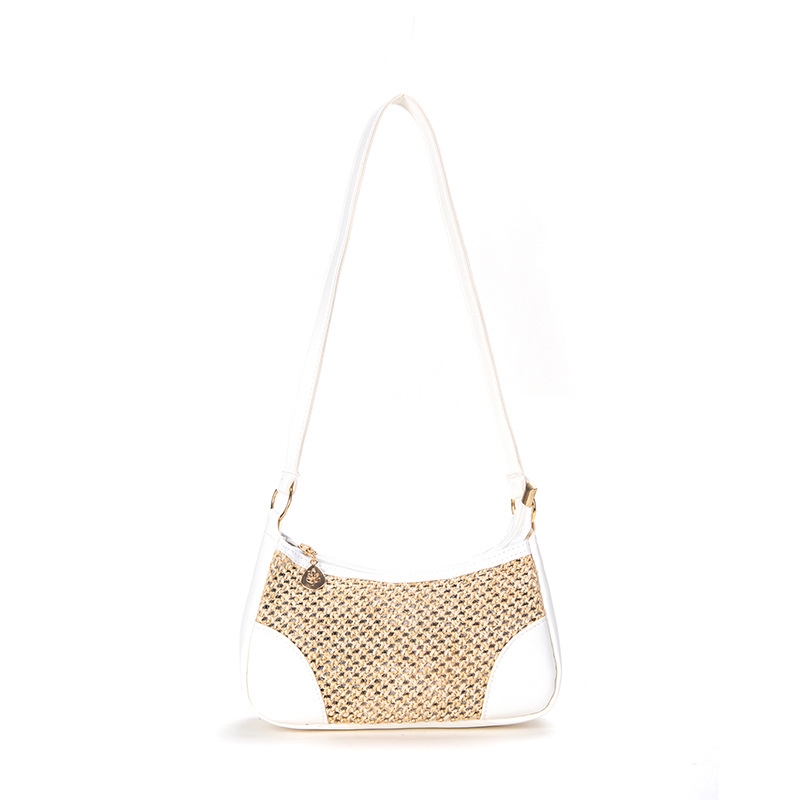 Designer Women's High Quality Classic Retro Multi functional Korean Fashion Lightweight Beach Grass Practical Woven Bag Underarm Bag Single Shoul