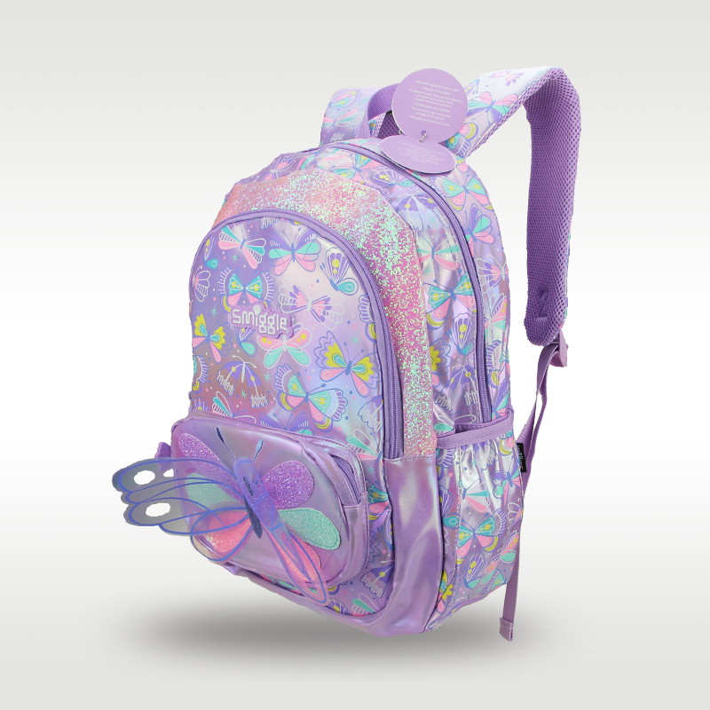 Australia original children's hot-selling schoolbag female cute high-quality backpack purple butterfly big schoolbag