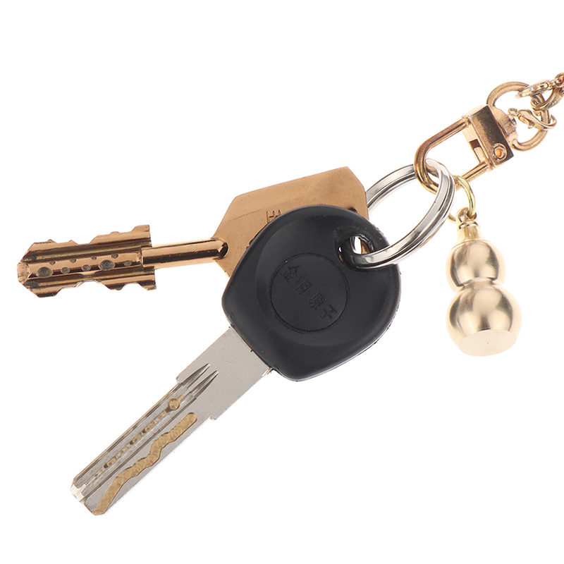 Gourd Brass Pendant Irregular Jar Keychain Hanging Necklace Jewelry Waterproof Pill Box Medicine Case Container Bottle Keychains