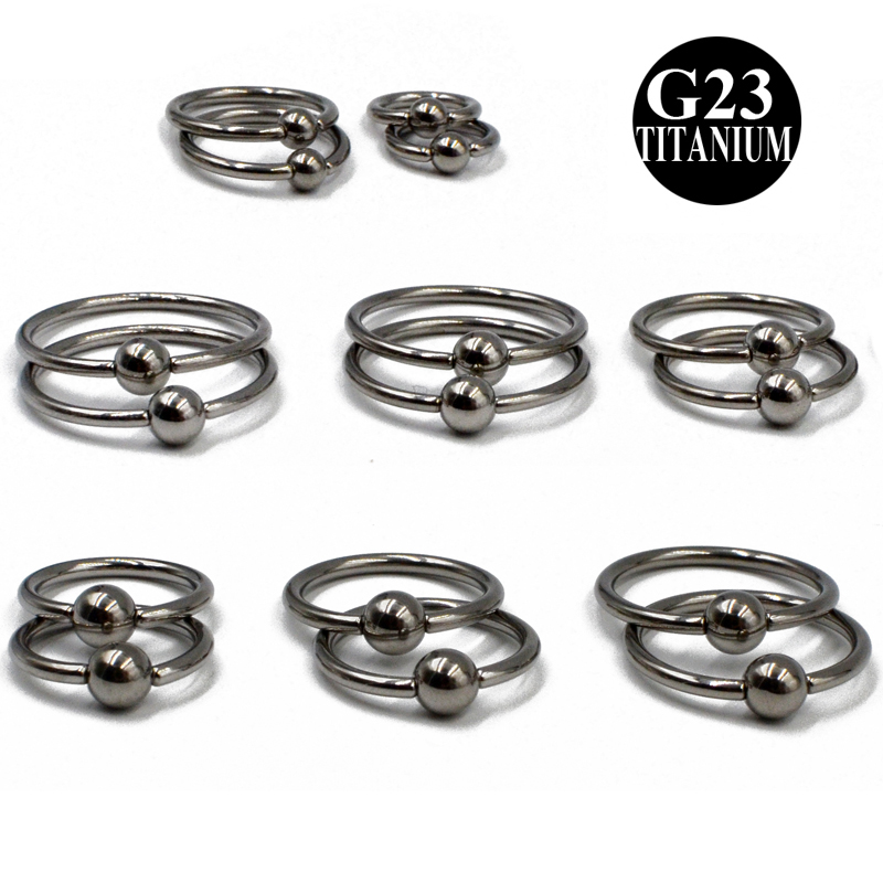20PCS/Lot G23 Titanium Captive Bead Rings Nose Septum Ring Hoop Helix Daith Cartilage Tragus CBR Earring Basic Piercing Jewelry