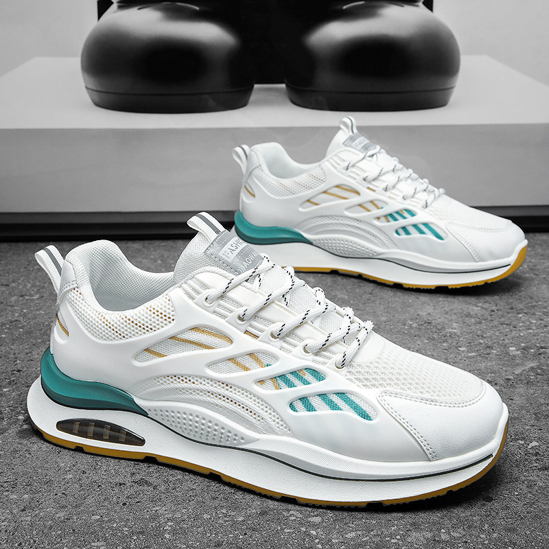 Men Sneakers New Comfortable Sports Shoes Trendy Running Shoes Casual Style Clunky Shoes Mesh Breathable Fashion Green Free shipping