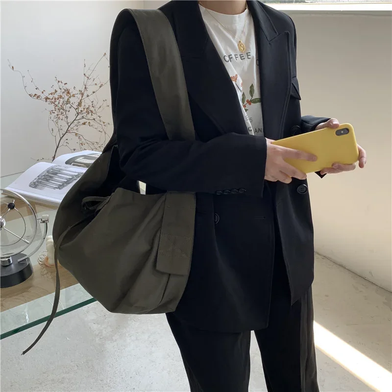 Women Leisure Bandage Crossbody Bag Canvas Shoulder Bags Female Multi-purpose Messenger Bag Student Bag Sac Courses Reutilisable