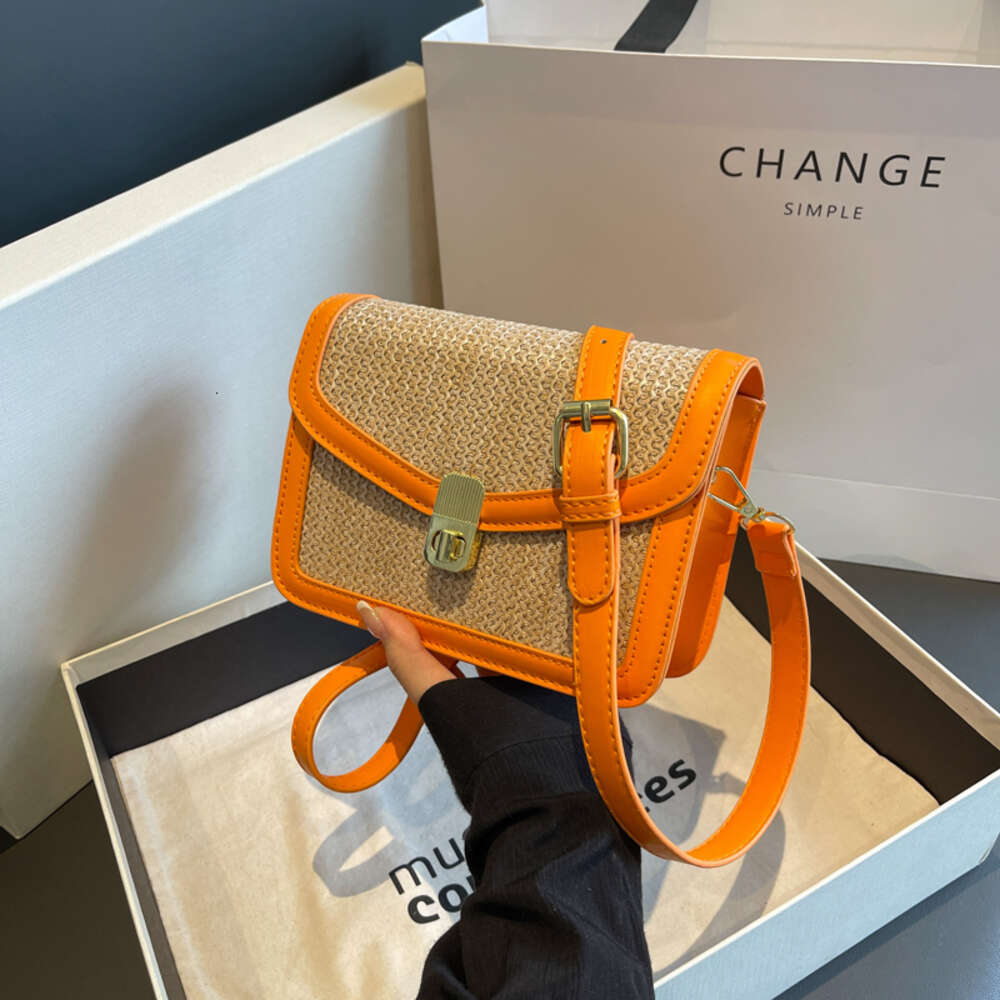Summer Straw Messenger Woven Fashion Women Clutch Chain Shoulder Bag Beach Vacation Crossbody Bags bolsa feminina H6.22#27
