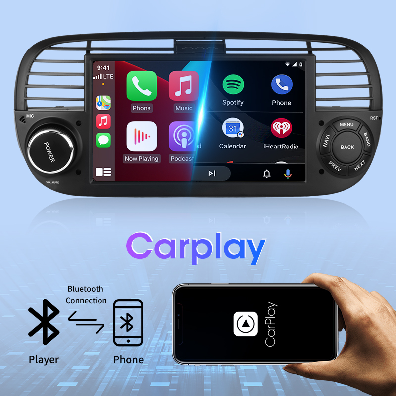 Srnubi Android 12 Autoradio for FIAT 500 Abarth 2007-2015 Car Radio Multimedia Bluetooth 7 Inch Touch Screen 4G WIFI DVD Player