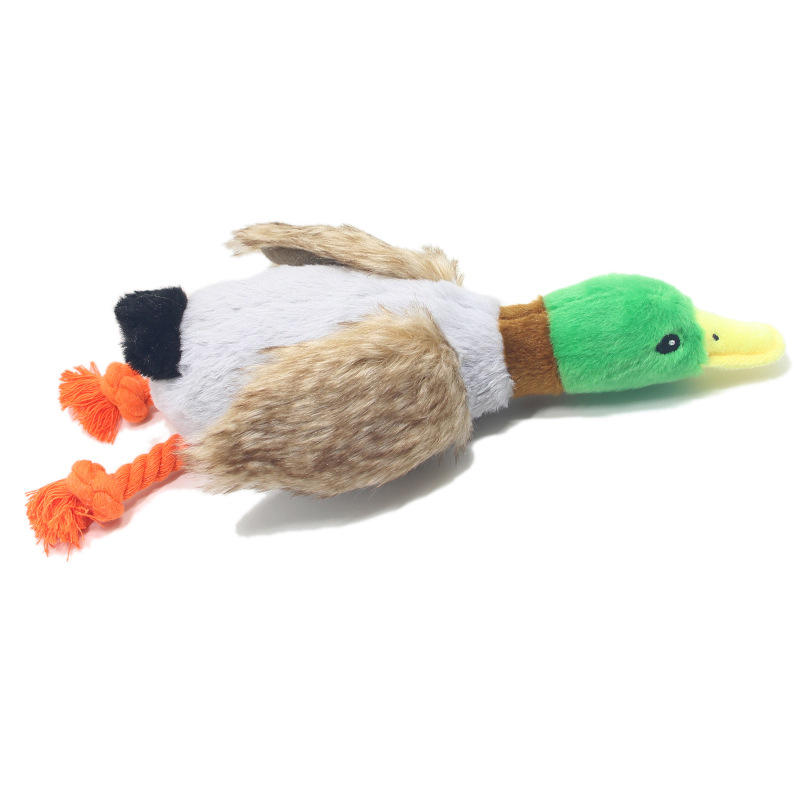 Cute Plush Duck Sound Toy Stuffed Squeaky Animal Squeak Dog Toy Cleaning Tooth Dog Chew Rope Toys