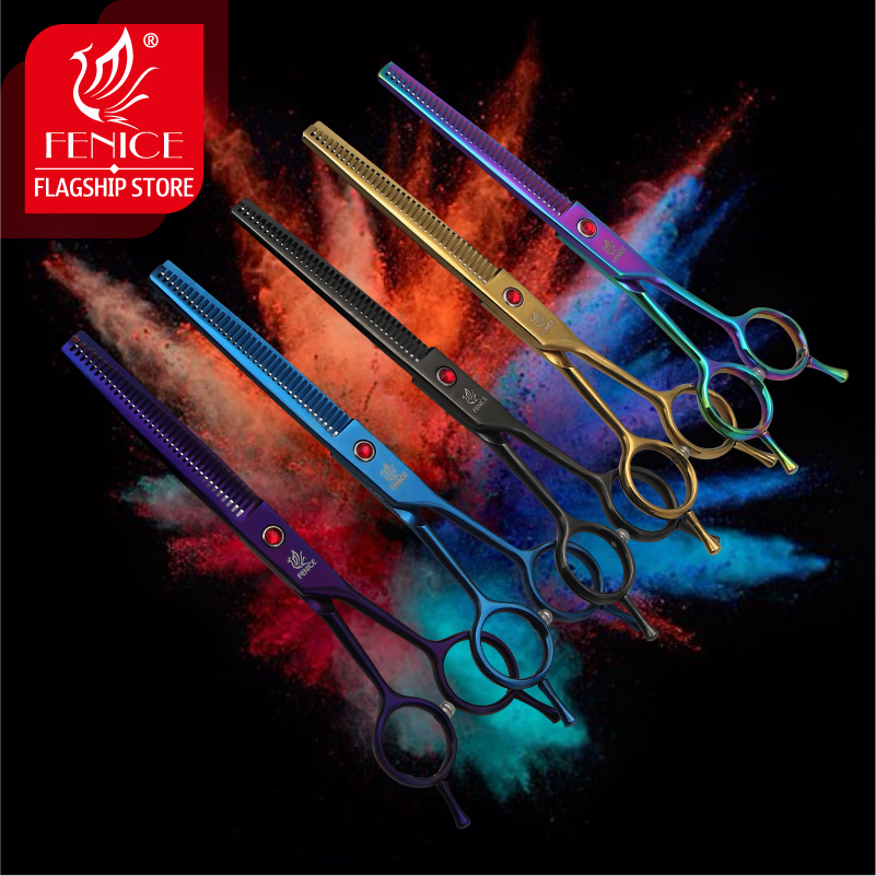 Fenice 6.5/7 inch Professional Pet Dog Grooming Scissors Thinning Shears Thinning Rate about 25-30%
