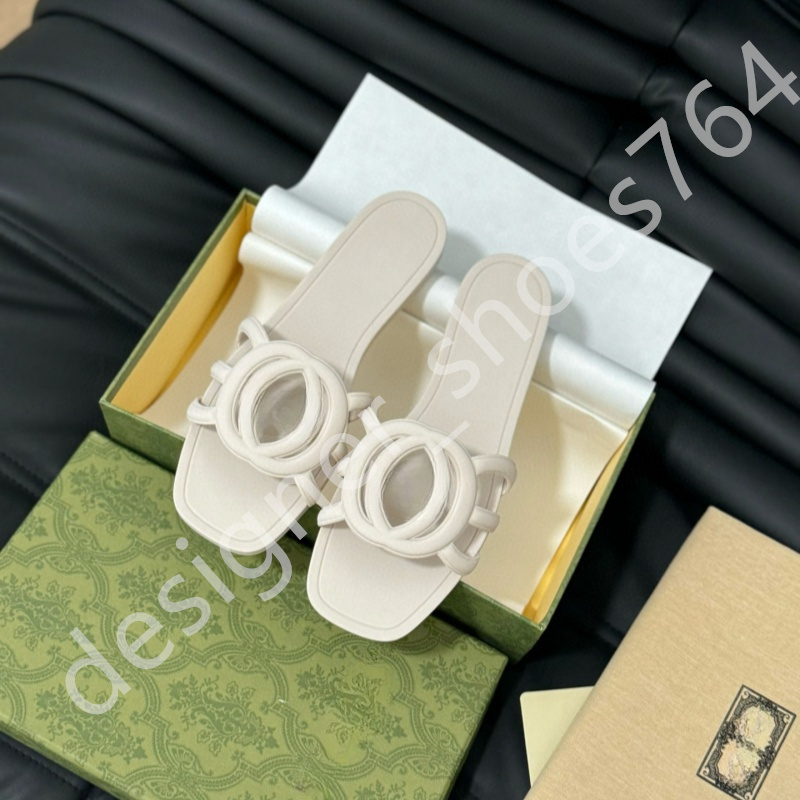 Designer Sandals ladys Interlocking slippers Rubber slippers Women's Flat Beach Jelly Script Orange Summer Fall Muller Shoes Outdoor Waterproof Deluxe sizes 35-41
