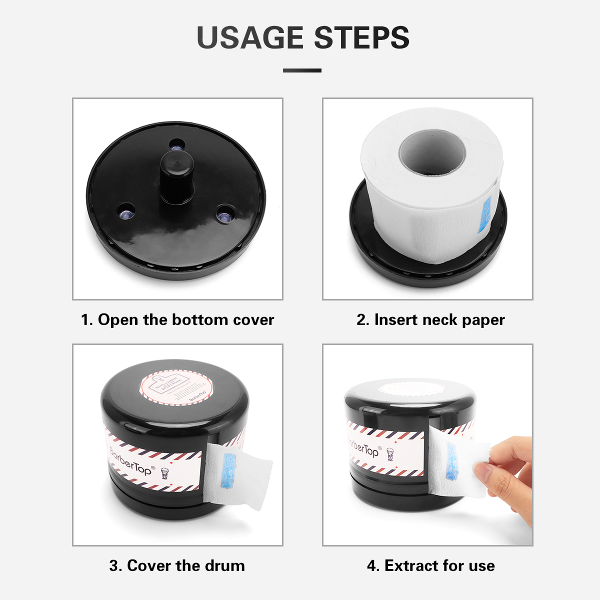 BarberTop Paper Roll Holder Disposable Neck Strip Tissue Collar Tape Dispenser Sucke Storage Box Barber Accessorie 0ae41