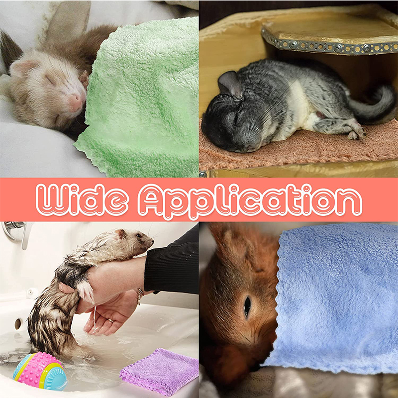 2Pcs Guinea Pigs Soft Blankets Small Pet Items Chinchilla Carpet Bath Towel Quilt and Cage Mat Hedgehog Hamster Accessories
